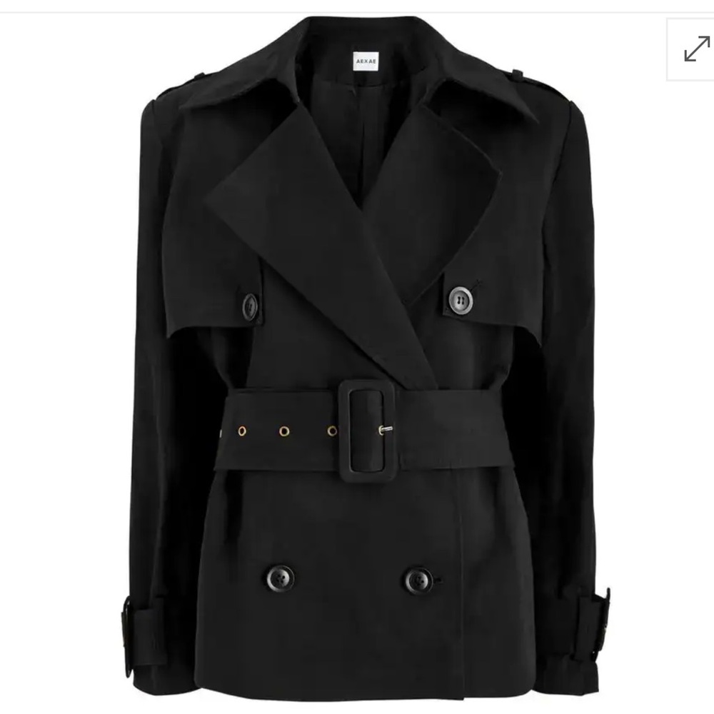 AEXAE Cropped Belted Trench Coat Cotton Women's